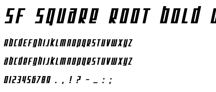 SF Square Root Bold Oblique font