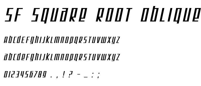 SF Square Root Oblique font