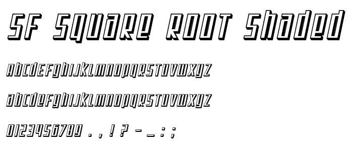 SF Square Root Shaded Oblique font