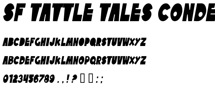 SF Tattle Tales Condensed Italic police