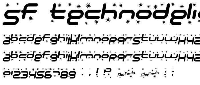 SF Technodelight Bold Italic police