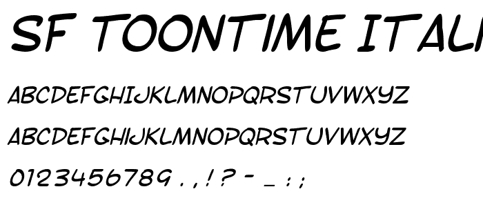 SF Toontime Italic police