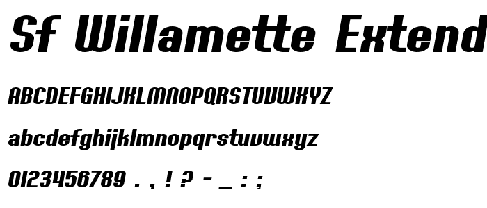 SF Willamette Extended Bold Italic police