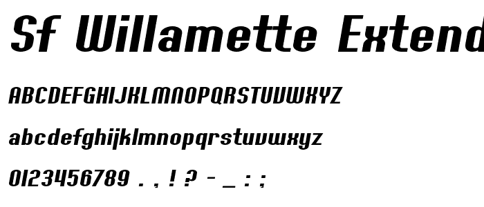 SF Willamette Extended Italic police