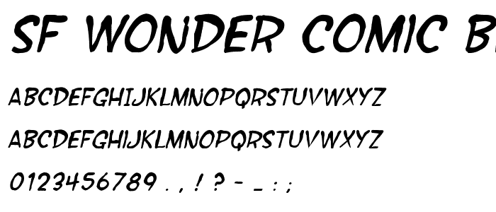 SF Wonder Comic Blotch Italic police