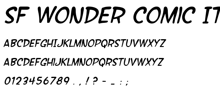 SF Wonder Comic Italic police