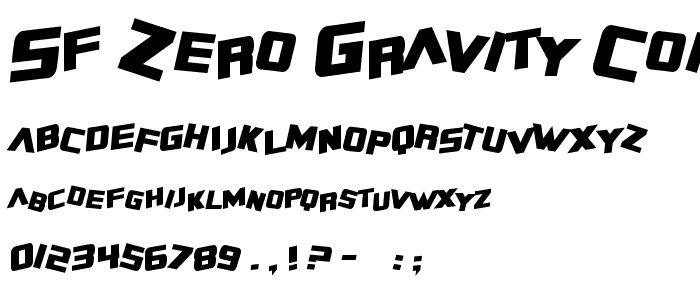 SF Zero Gravity Condensed Bold Italic police