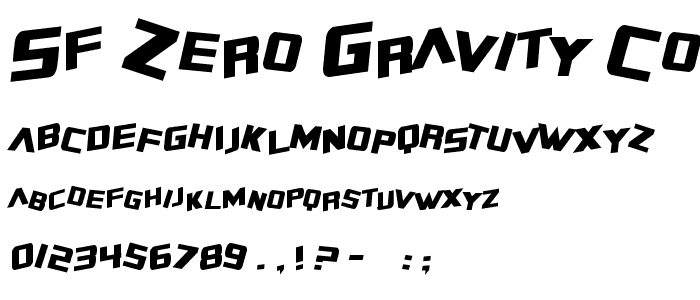 SF Zero Gravity Condensed Italic police