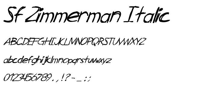 SF Zimmerman Italic police