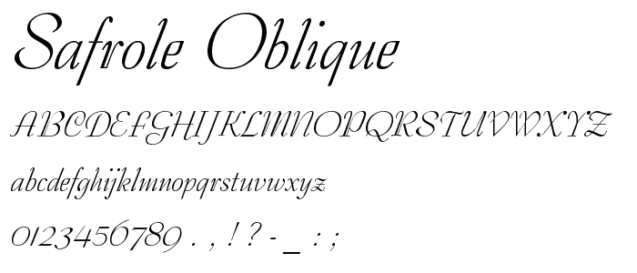 Safrole Oblique font