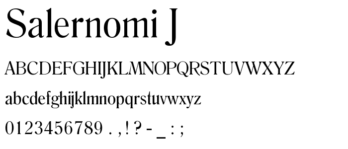 Salernomi J font