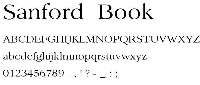 Sanford  Book font