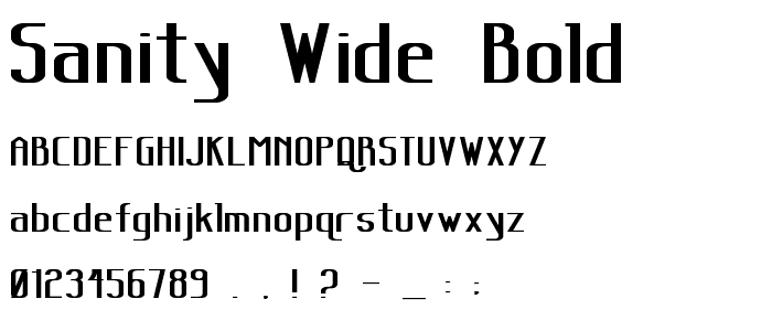 Sanity Wide Bold font