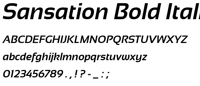 Sansation Bold Italic police