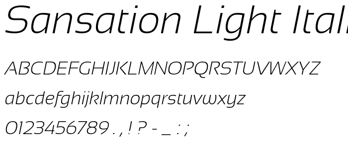 Sansation Light Italic police