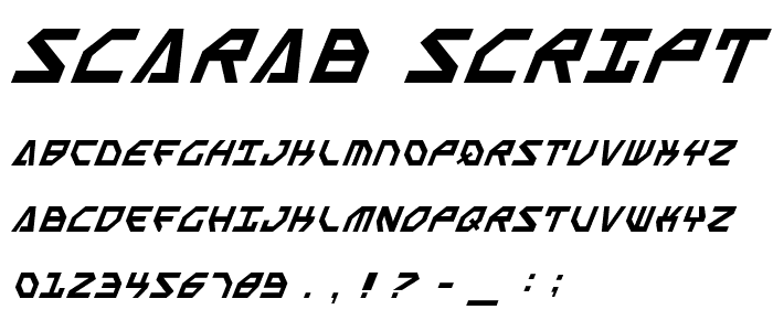 Scarab Script Italic font