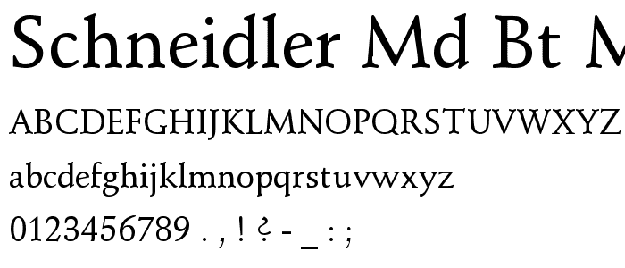 Schneidler Md BT Medium font