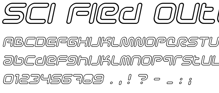 Sci Fied Outline Italic font