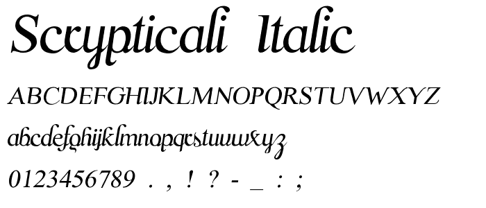 Scrypticali Italic police