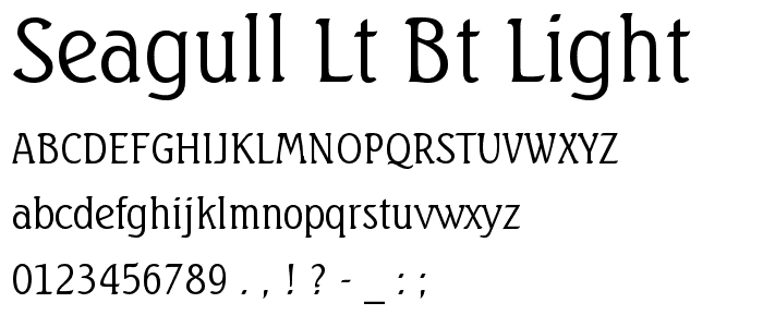 Seagull Lt BT Light font