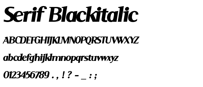 Serif BlackItalic police