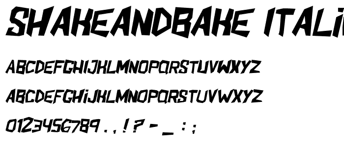 ShakeAndBake Italic font