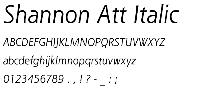 Shannon ATT Italic font