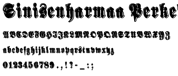 Sinisenharmaa Perkele font