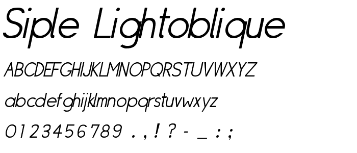 Siple LightOblique font