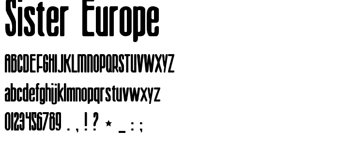 Sister Europe font