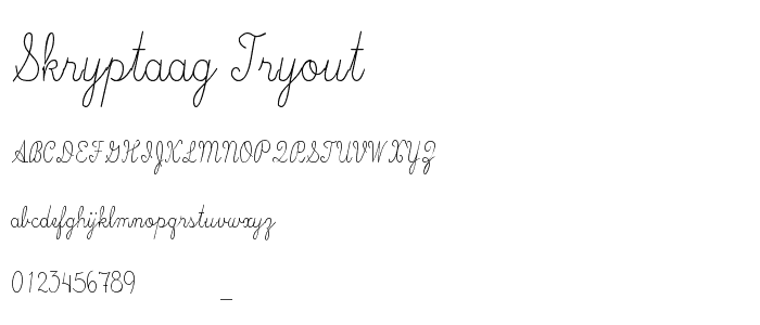 Skryptaag Tryout font