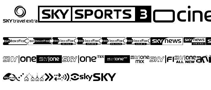 Sky TV Channel Logos font