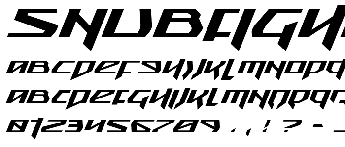 Snubfighter Expanded Italic police