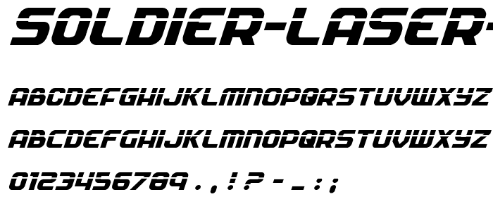 Soldier Laser Italic font