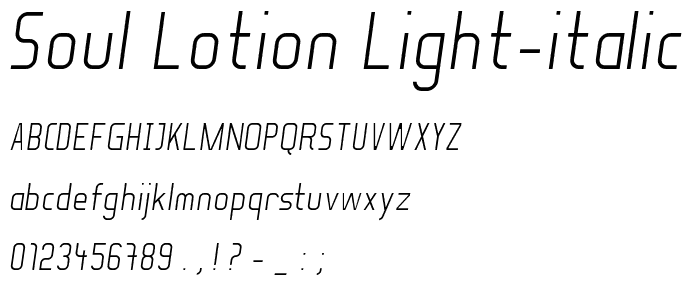 Soul Lotion Light-Italic police