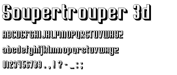 Soupertrouper 3D font