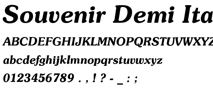 Souvenir Demi Italic BT font