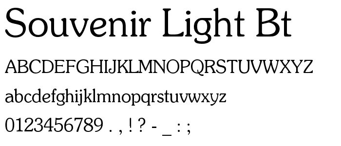 Souvenir Light BT font