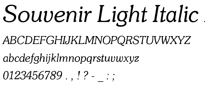 Souvenir Light Italic BT font