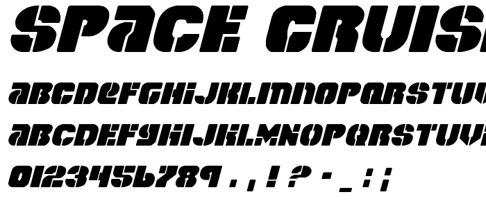 Space Cruiser Italic font