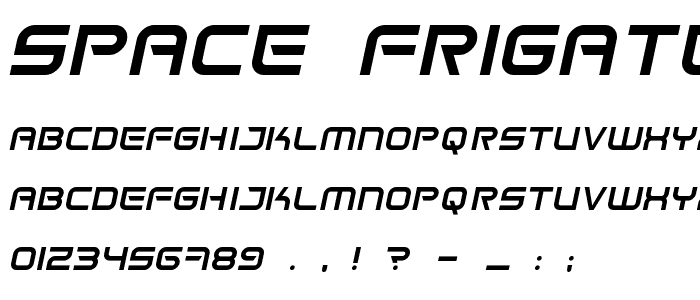 Space Frigate Italic font