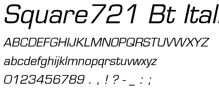 Square721 BT Italic font