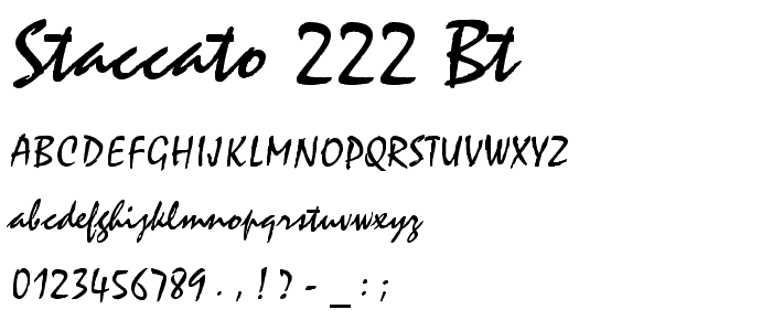 Staccato 222 BT font