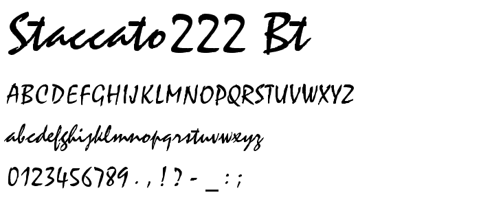 Staccato222 BT font