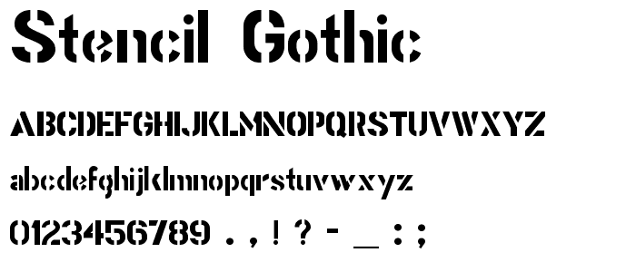 Stencil Gothic font