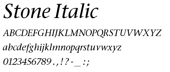 Stone Italic police