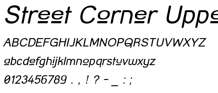 Street Corner Upper Oblique font