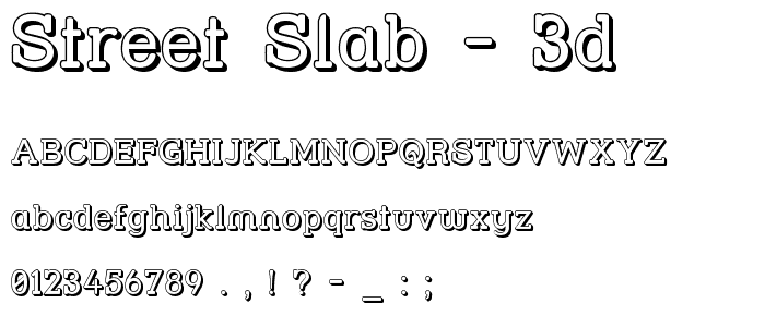 Street Slab - 3D font