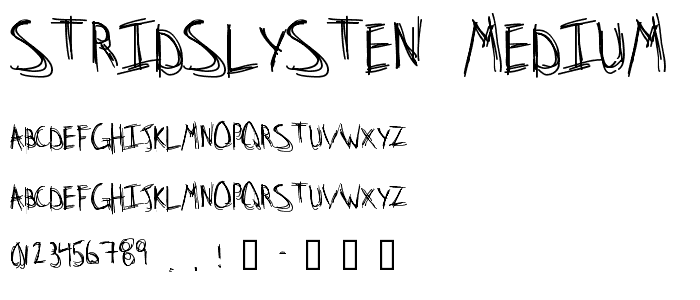 Stridslysten Medium font