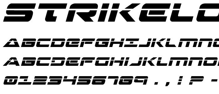 Strikelord Laser Italic police